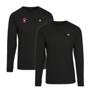 Zwarte long sleeve shirt voorkant met of zonder clublogo