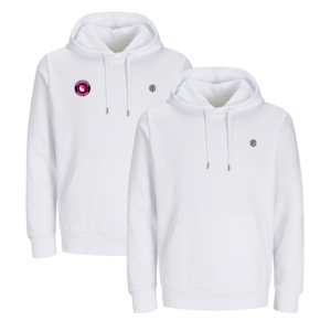 Witte hoodie voorkant met of zonder clublogo
